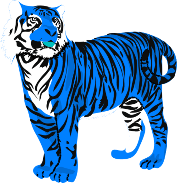 Download Blue Tiger Clipart Png Image With No Background - Tiger Clipart Transparent Background (600x622), Png Download