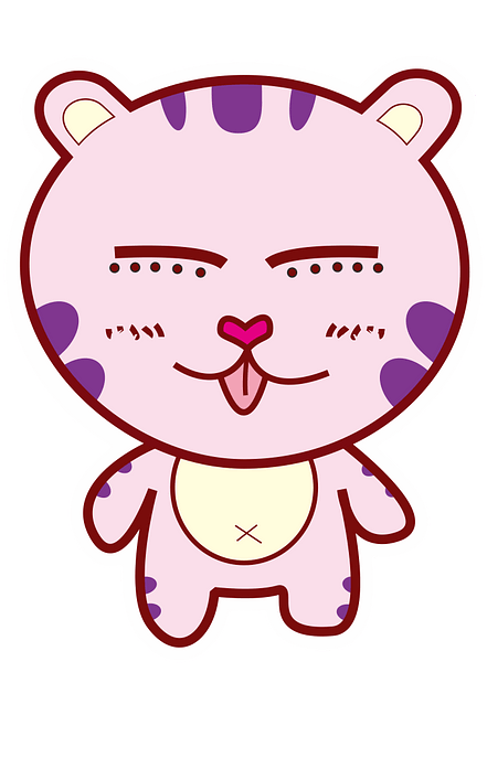 Pink Cartoon Tiger Clipart - Cartoon - Png Download (478x800), Png Download