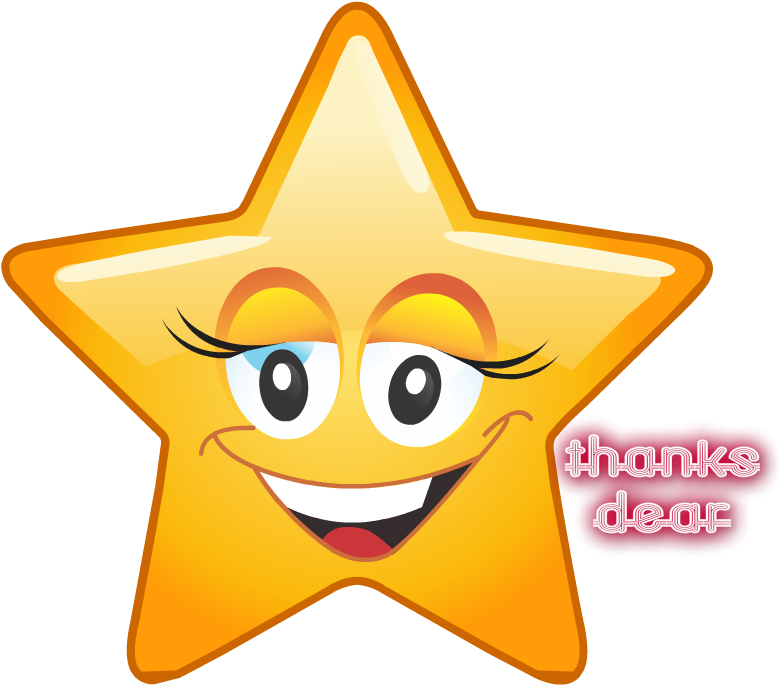 Thanks For The Add - Star Smiley Png Clipart (782x685), Png Download