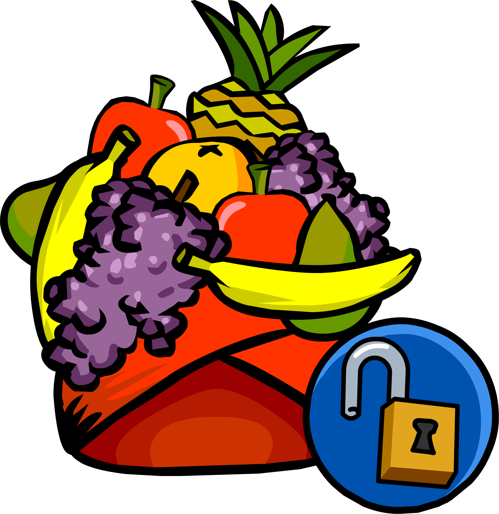 Club Penguin Rewritten Wiki - Nutrition Month Fruit Head Dress Clipart (2039x2098), Png Download