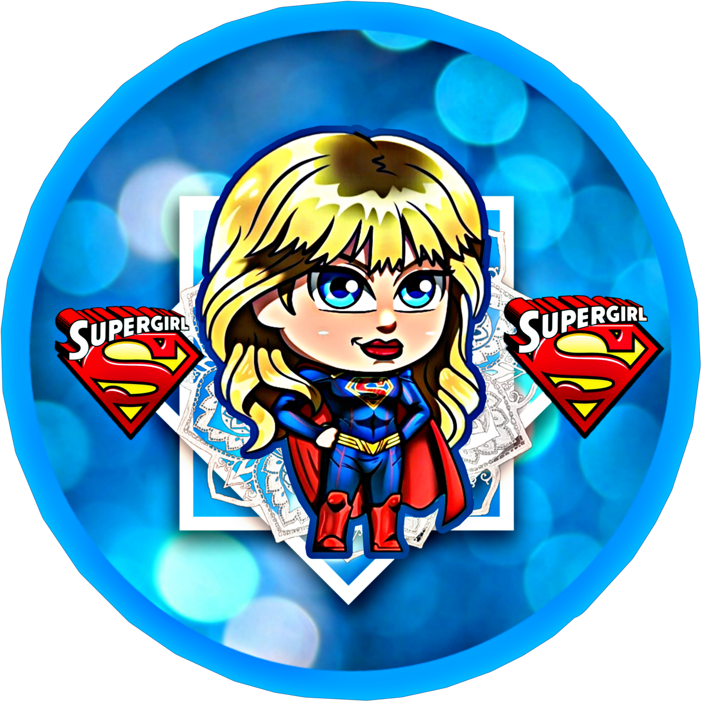 Supergirl Icon Sticker Art By Stevensondrawings - Cartoon Clipart (2289x2289), Png Download