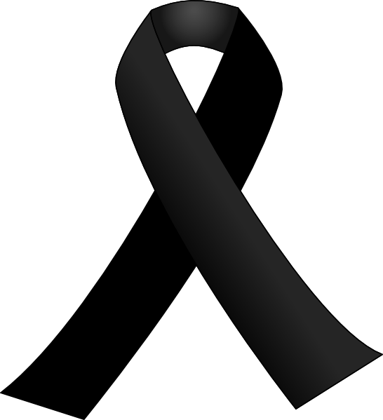 Transparent Black Ribbon Png Clipart (546x599), Png Download