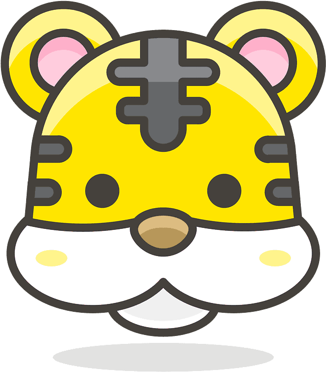 Tiger Face Emoji Clipart - Drawing With Bear And Heart - Png Download (800x800), Png Download