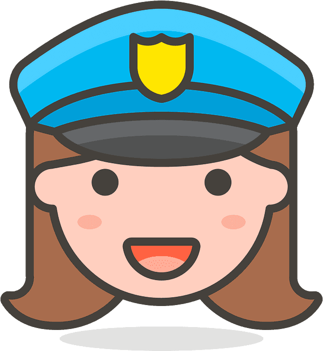 Woman Police Officer Emoji Clipart - Police Officer Face Clipart - Png Download (800x800), Png Download
