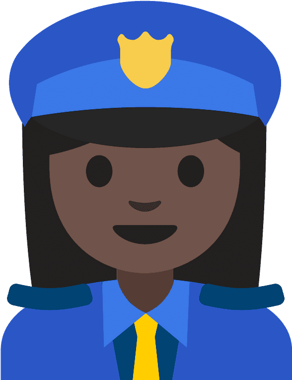 Woman Police Officer Emoji Clipart - Black Police Officer Emoji - Png Download (800x800), Png Download