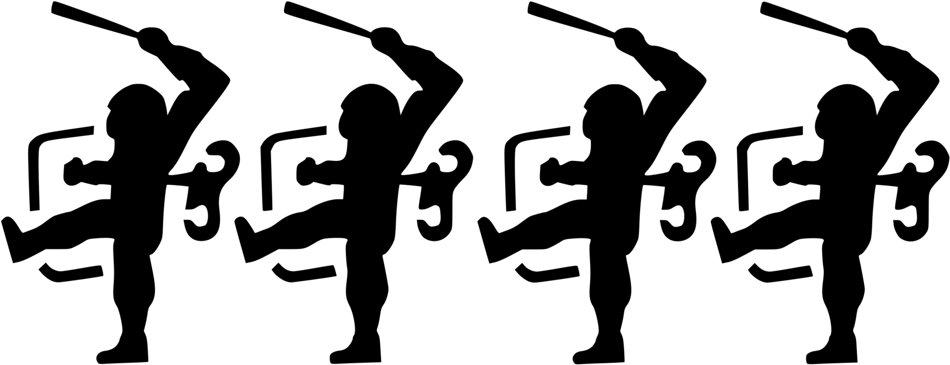 Human And White - Police Brutality Silhouette Clipart (1957x750), Png Download