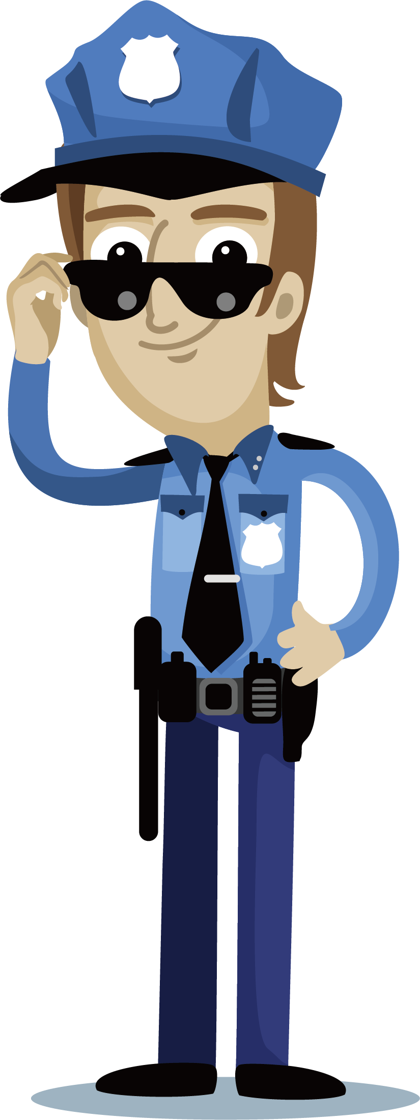 Wearing Sunglasses Of Officer Police The Cartoon Clipart - Police Officer Clipart Transparent - Png Download (825x2199), Png Download