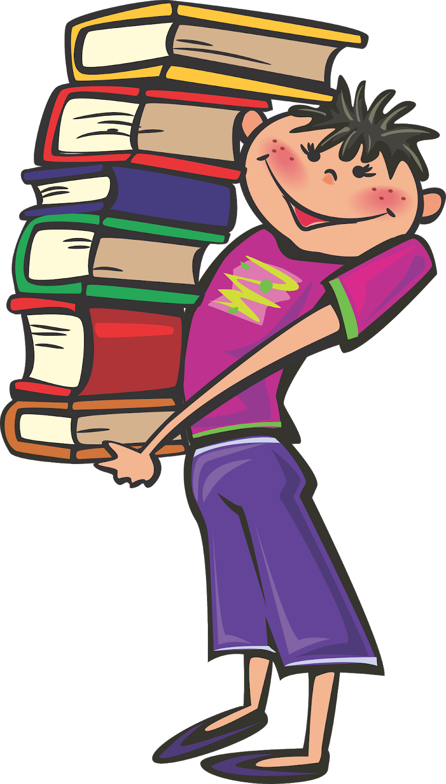 School Students Vector, Student Vector, Books Vector, - Carrying Books Clipart - Png Download (912x1600), Png Download