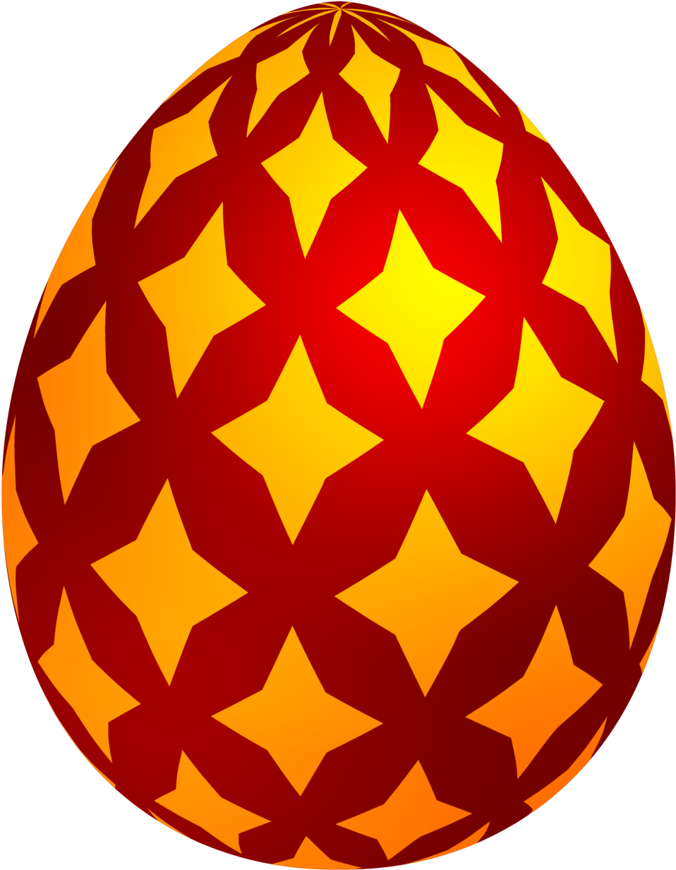 Red Easter Decorative Egg Png Clip Art - Decorated Egg Clip Art Transparent Png (970x1250), Png Download