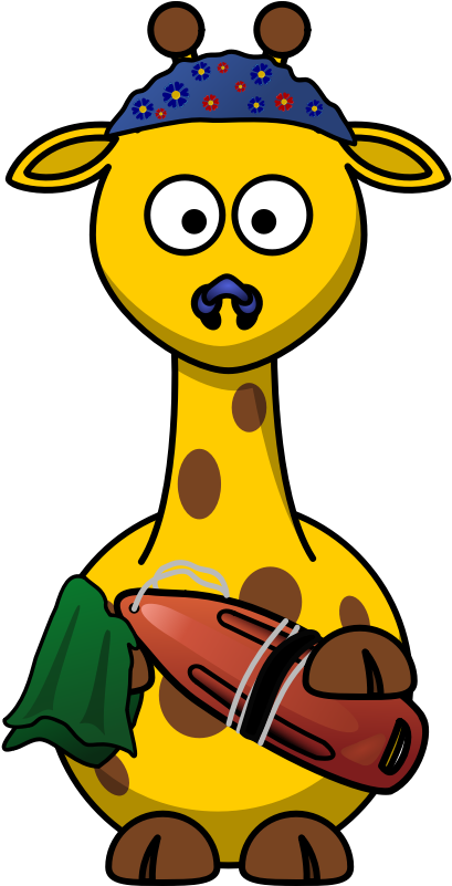 Clipart - Giraffe Swimmer - Cartoon Giraffe - Png Download (800x800), Png Download