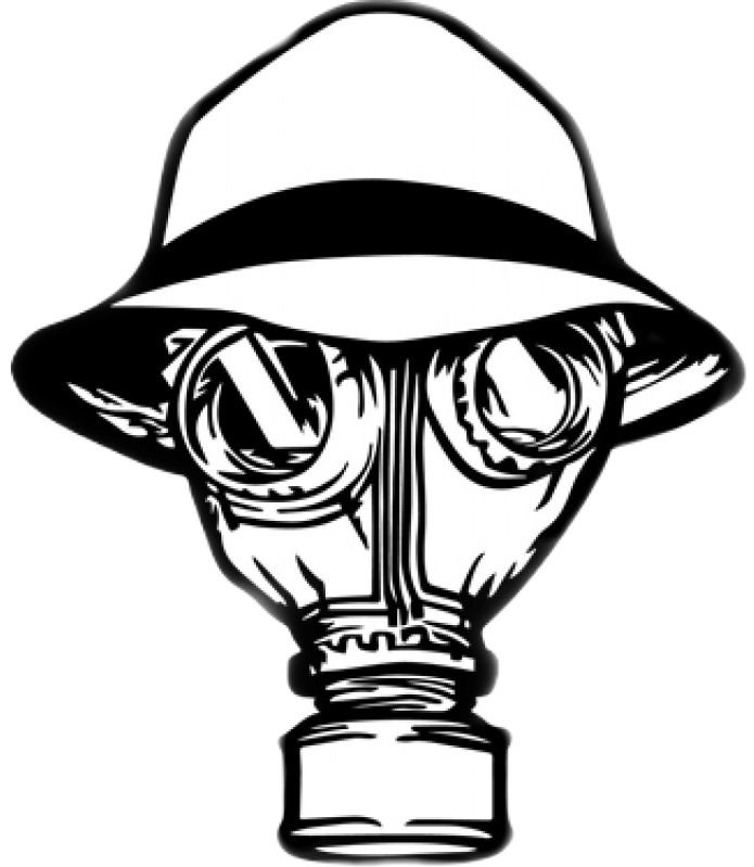 #psycho Realm - Gas Mask Psycho Realm Logo Clipart (695x799), Png Download