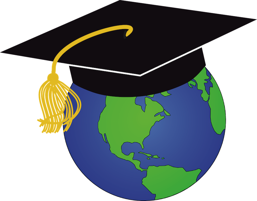 Globeclipart Globe Graduation Cap - Logo Earth Png Vector Transparent Png (900x705), Png Download
