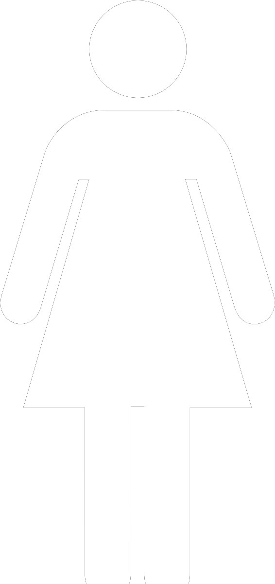 Female Toilet Sign Black Background Clipart (1600x1600), Png Download