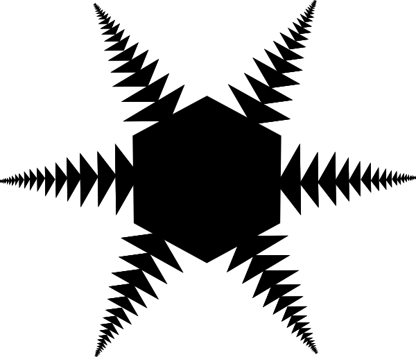 Snowflake Silhouette Clipart (600x515), Png Download