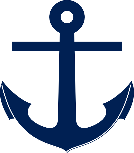 Navy Blue Anchor Clip Art - Png Download (522x596), Png Download