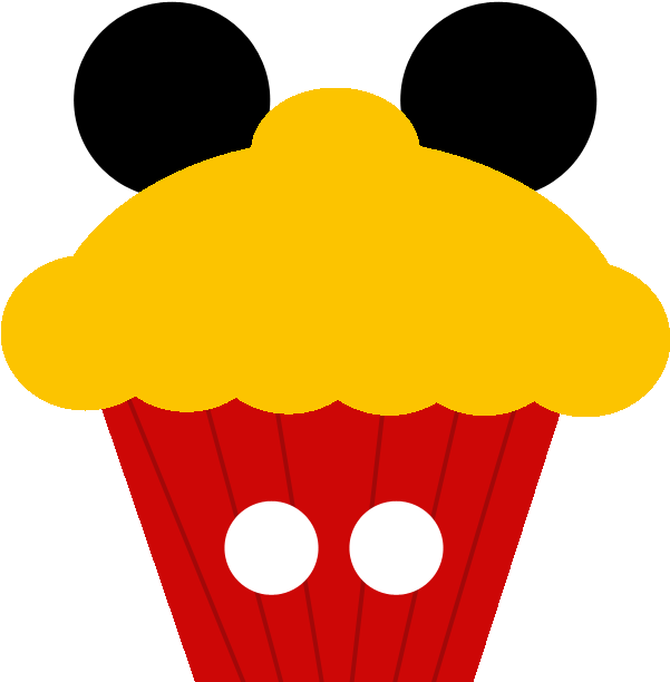 Minnie And Mickey Cupcakes Free Printable Notebook Clipart (638x638), Png Download