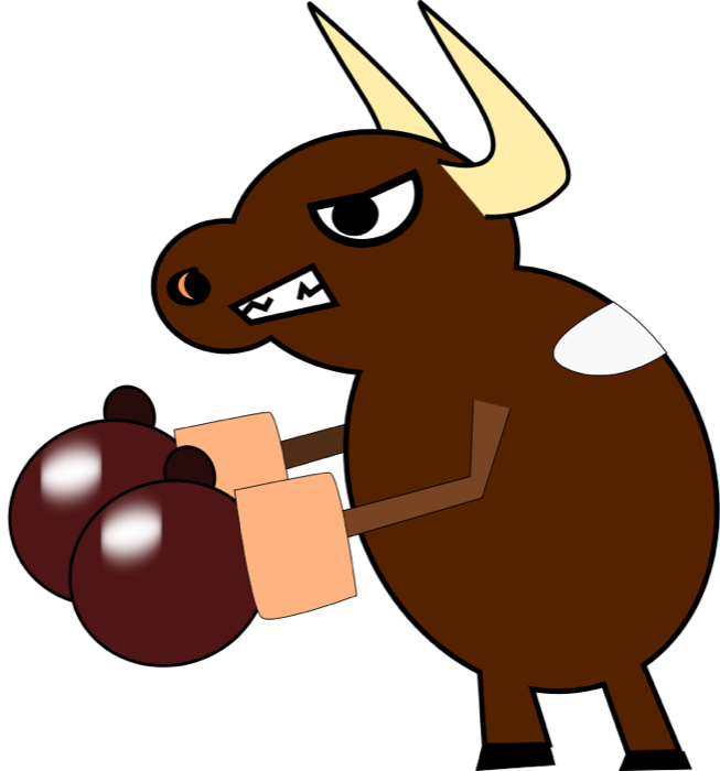 Thanksgiving Cow Clipart Clip Black And White Library - Cow With Boxing Gloves - Png Download (653x700), Png Download