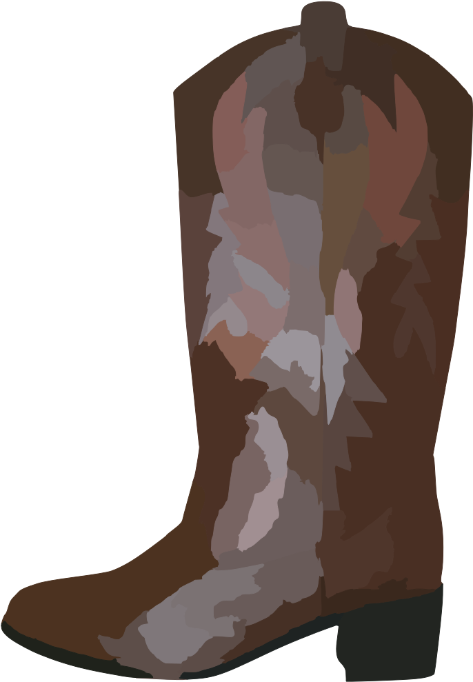 Adult Brown Cowboy Boots Reverse Svg Clip Arts - Cowboy Boot - Png Download (1024x1024), Png Download