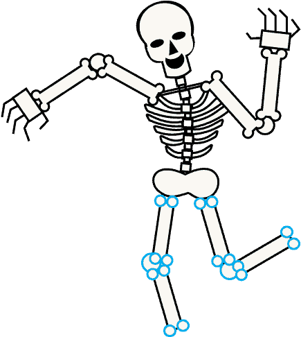 Drawn Skeleton Full Skeleton - Skeleton Cartoon Transparent Background Clipart (678x600), Png Download