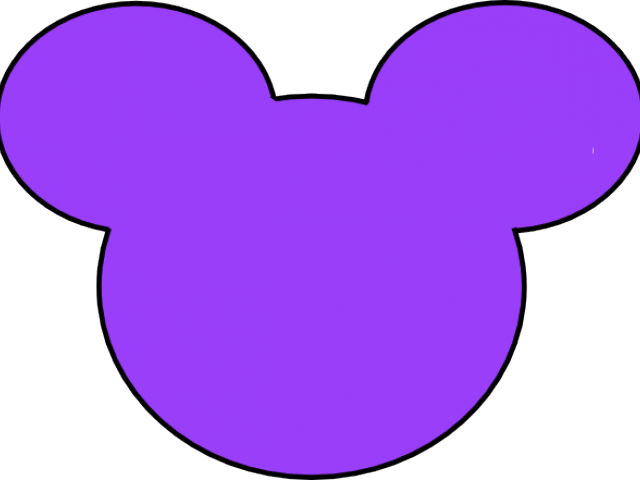 Transparent Mickey Mouse Head Outline Png - Mickey Mouse Outline Purple Clipart (640x480), Png Download