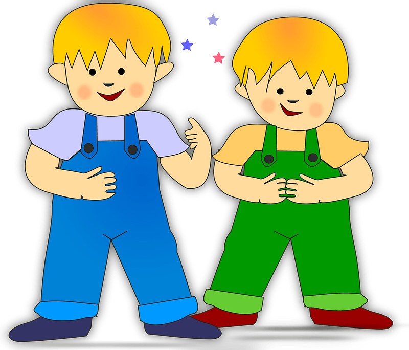 Sweet Kids Clipart - Two Brothers Clipart - Png Download (800x684), Png Download