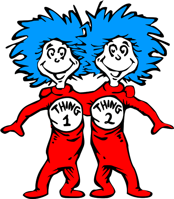 Dr Seuss Clipart Thing 1 - Transparent Thing 1 And Thing 2 Png - Full ...