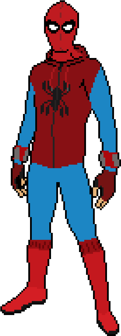 Spider Man Homecoming Homemade Suit Drawing , Png - Spider Man Homecoming Drawing Clipart (415x1153), Png Download