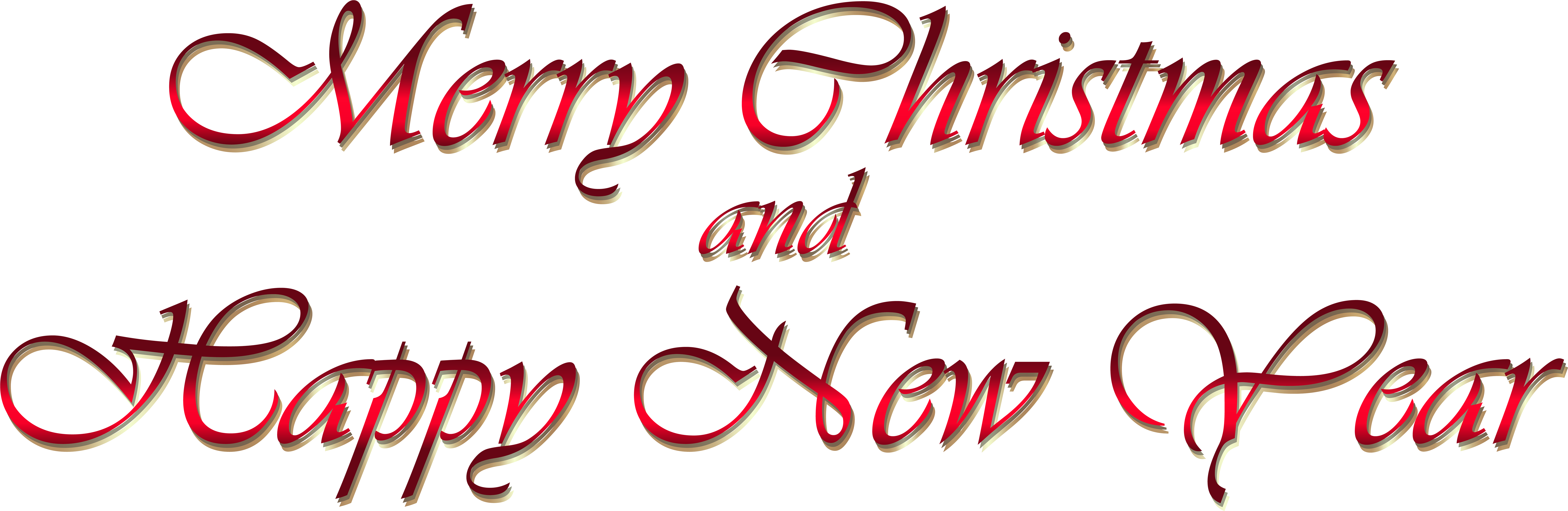 Merry Christmas And Happy New Year Text Png Clipart - Transparent Merry Christmas And Happy New Year (8000x2668), Png Download