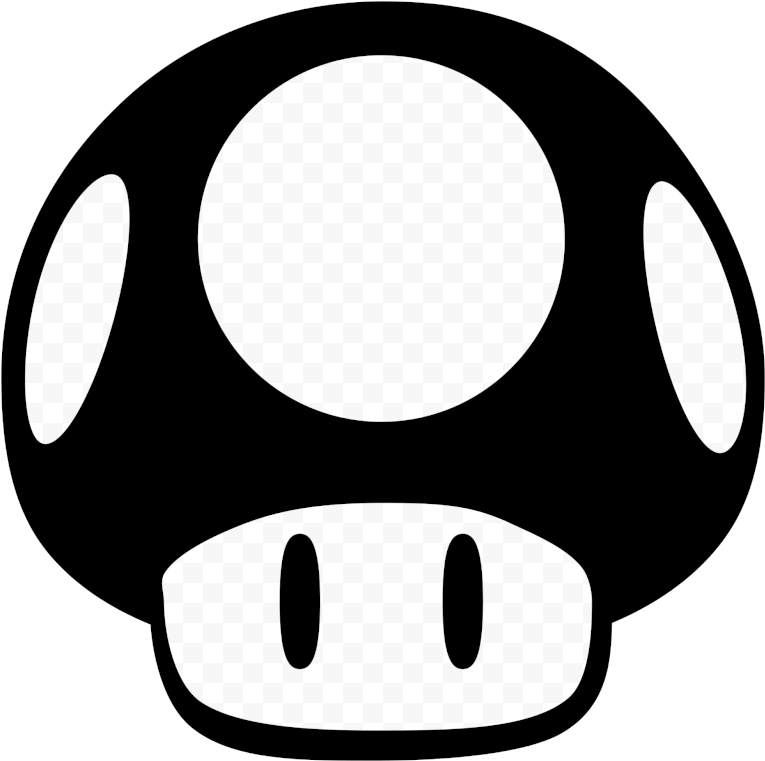 Mario Novosel Mushroom Clipart Black And White Stunning - Mario Mushroom Clipart - Png Download (840x836), Png Download
