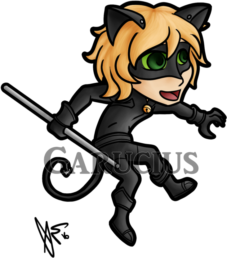Miraculous Ladybug Chat Noir By Garucius - Miraculous: Tales Of Ladybug & Cat Noir Clipart (785x1017), Png Download