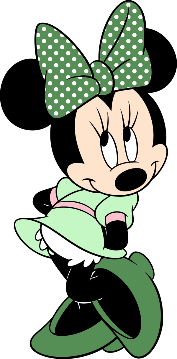 Minnie Mouse Clipart Green - Minnie Mouse Green Dress - Png Download (600x1217), Png Download