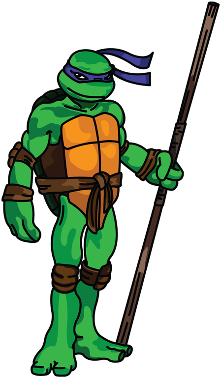 Transparent Teenage Mutant Ninja Turtles Faces Clipart - Donatello Ninja Turtle Drawing - Png Download (449x769), Png Download