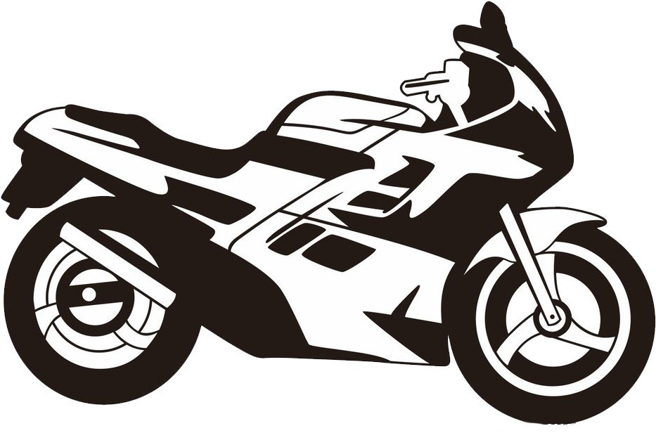 Sports Car Black And White Clipart Clip Royalty Free - Sports Motorcycle Vector - Png Download (1024x671), Png Download