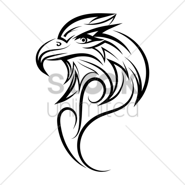 Eagle Tattoo Vector Image - Easy Eagle Tattoo Drawing Clipart (600x600), Png Download