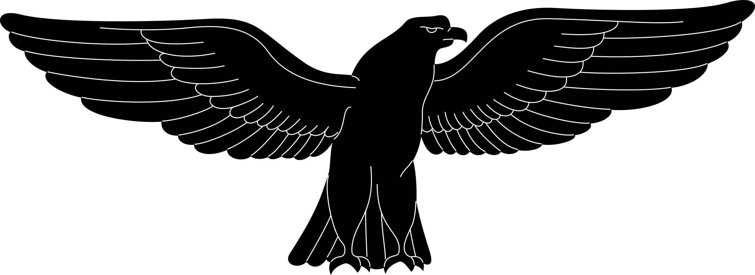 Turkey Vulture Clipart Black And White Clip Stock Clipart - Atmaca Png Transparent Png (2400x875), Png Download