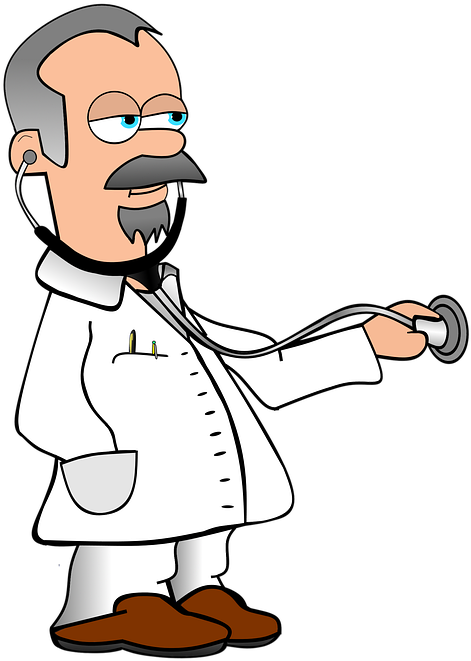 Doctor With Stethoscope Cartoon Clipart (504x720), Png Download