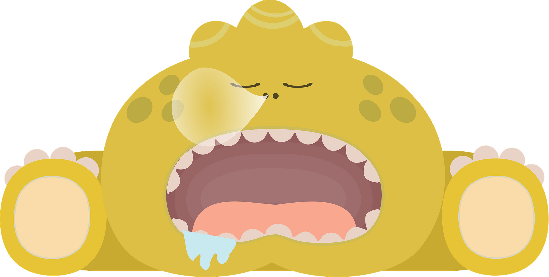 Sleepy Monster Clipart (1920x968), Png Download