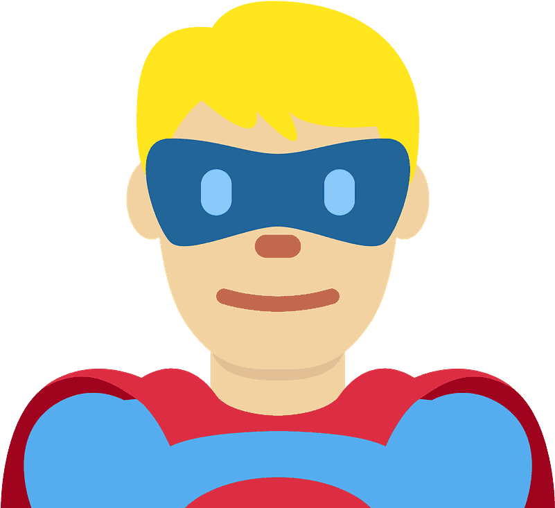 Man Superhero Emoji Clipart - Superhero - Png Download (800x800), Png Download