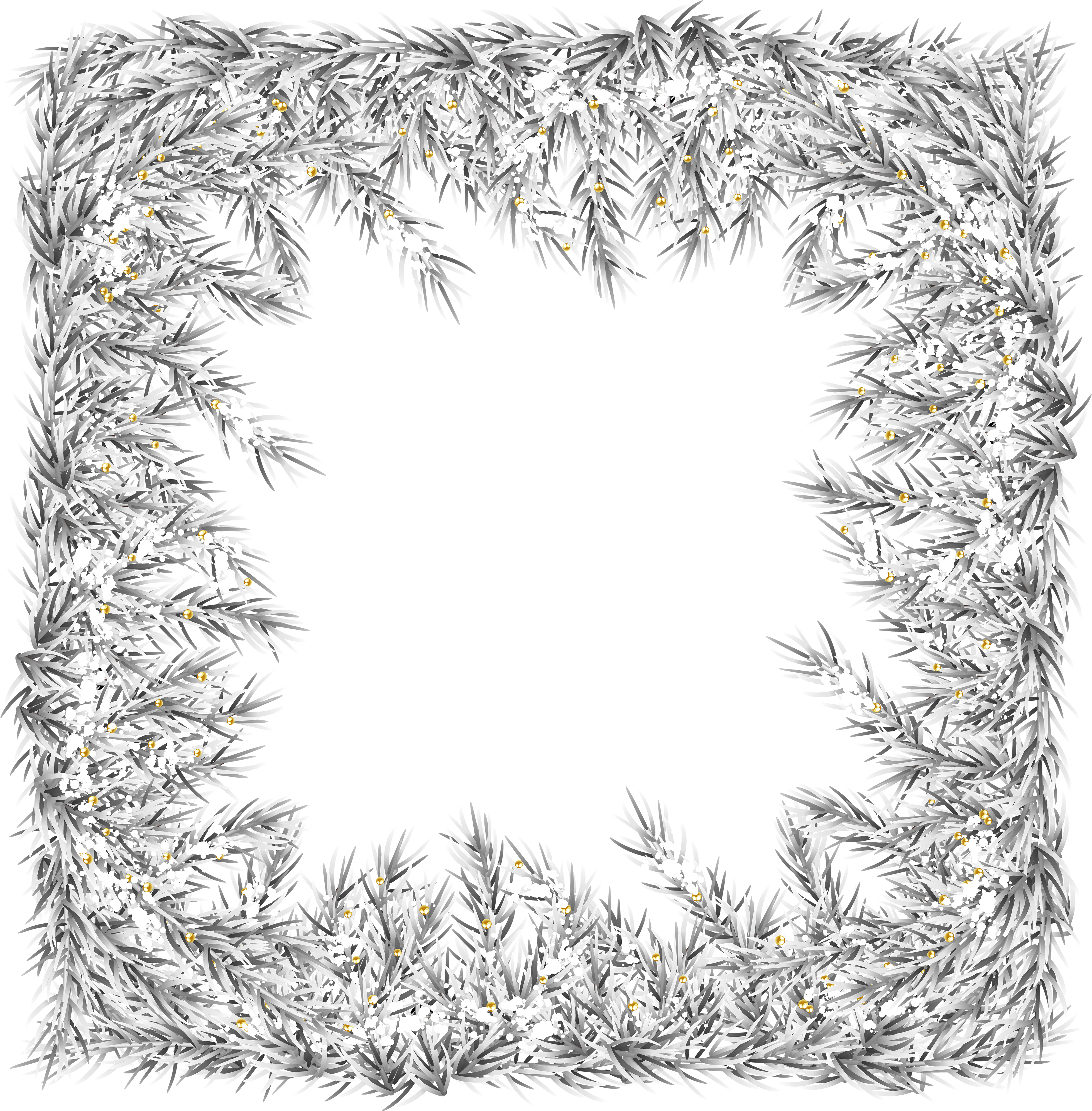 Transparent Clip Art Christmas Frames Free - White Christmas Border Png (3922x3991), Png Download