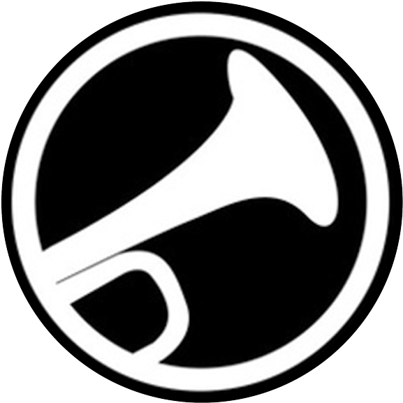 Black And White Trumpet Logos Clipart (600x605), Png Download