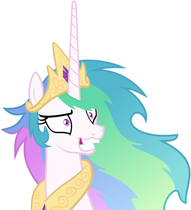 Crazy Clipart Rainbow Hair - My Little Pony Crazy Celestia - Png Download (680x742), Png Download