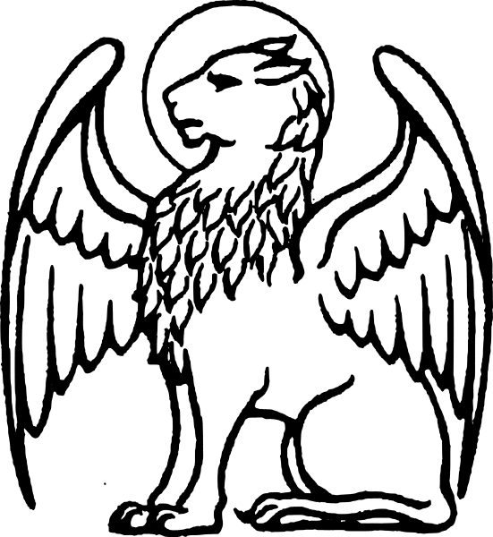 Picture - St Mark Lion Drawing Clipart (551x600), Png Download