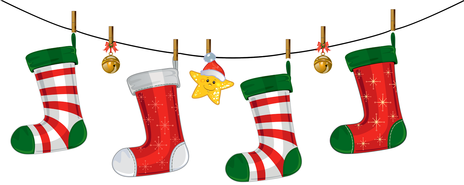 Decoration Clipart December - Christmas Decorations Clip Art - Png Download (1600x652), Png Download