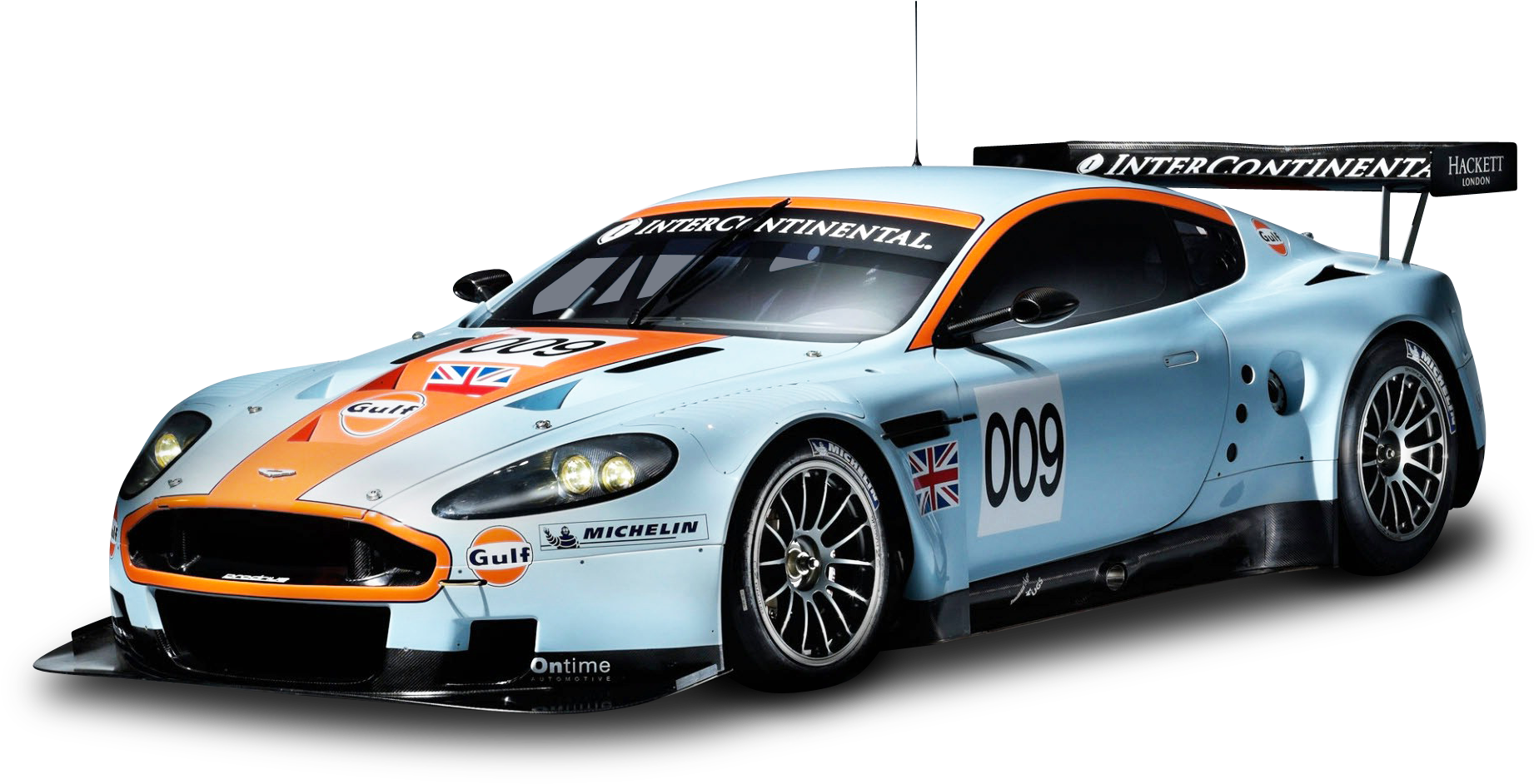 Transparent Racecar Clipart - Gulf Aston Martin Dbr9 - Png Download (1842x942), Png Download