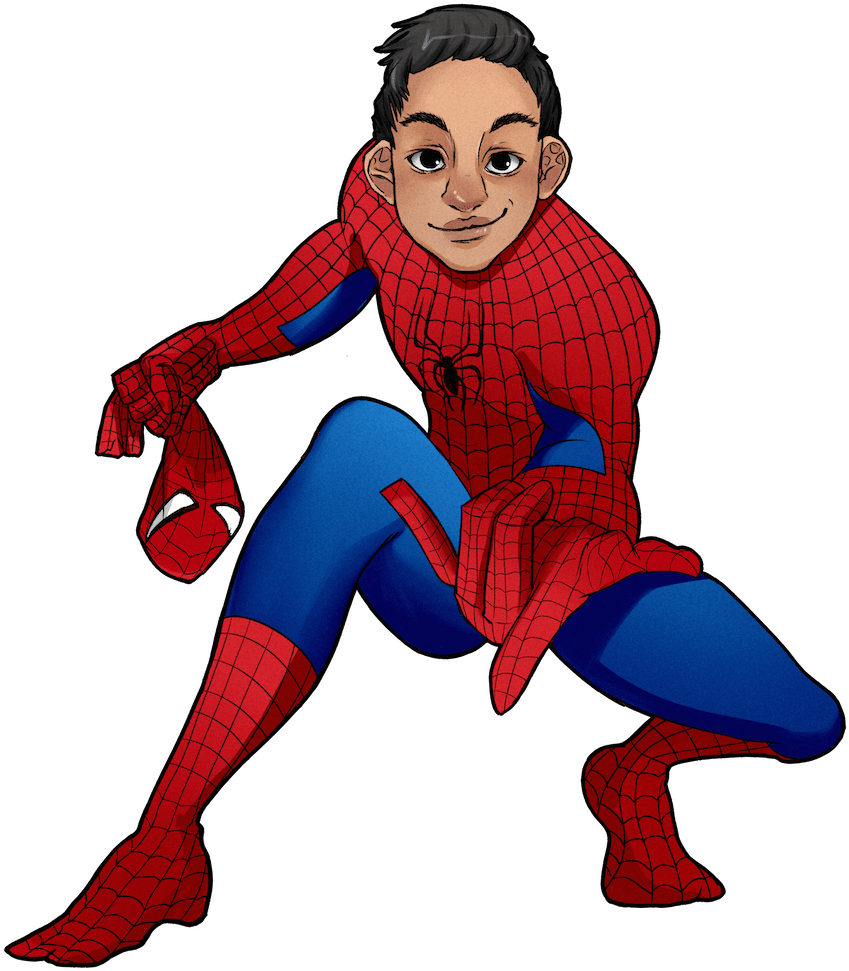 Julian As Spiderman By Arurmz Via Artcorgi - Spider Man Drawing Anime Clipart (1000x1064), Png Download