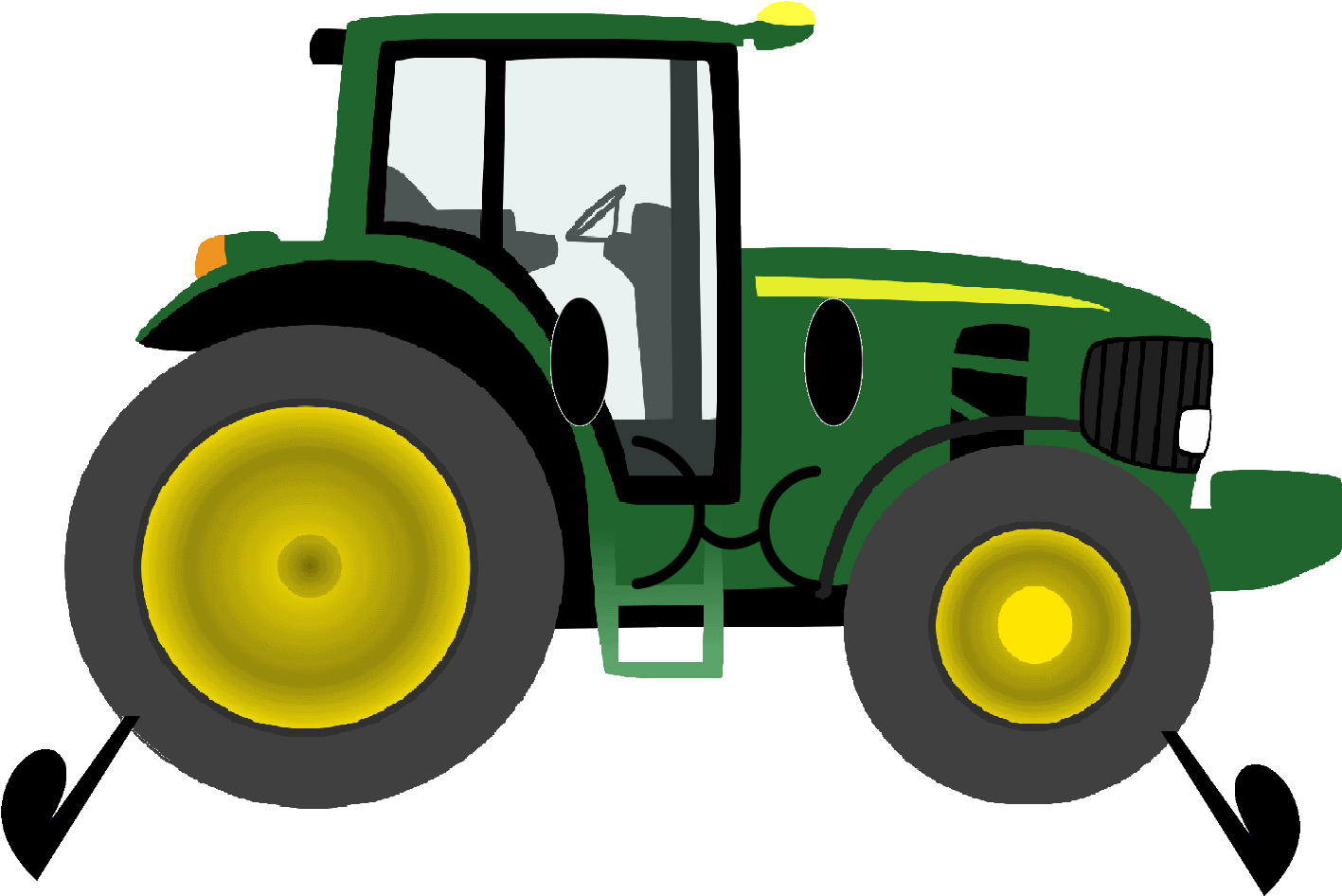 John Deere Clip Art Christmas Tractor Agriculture - Tractor Clipart - Png Download (1561x1129), Png Download