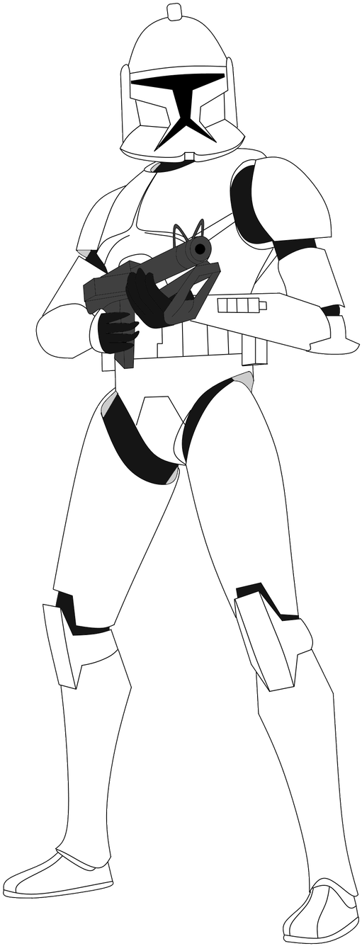 Star Wars Clone Trooper Drawing Clipart (583x1370), Png Download