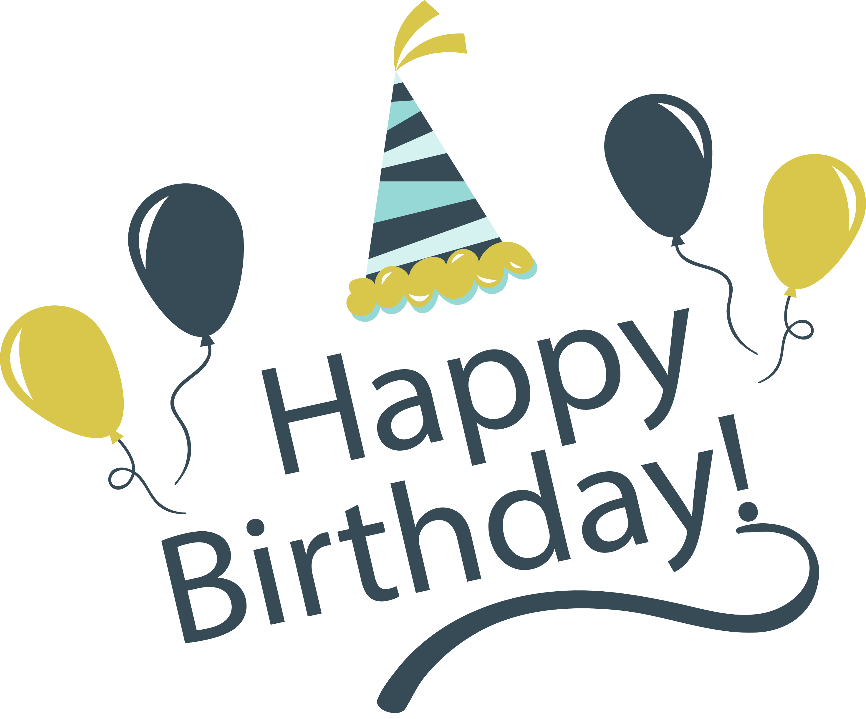 Happy Birthday Vintage Png - Balloon Clipart (2941x2444), Png Download
