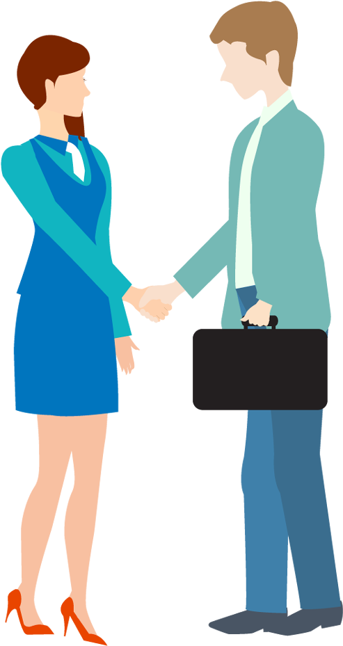 Businessperson Handshake Sales Clip Art - People Greeting Each Other - Png Download (500x940), Png Download