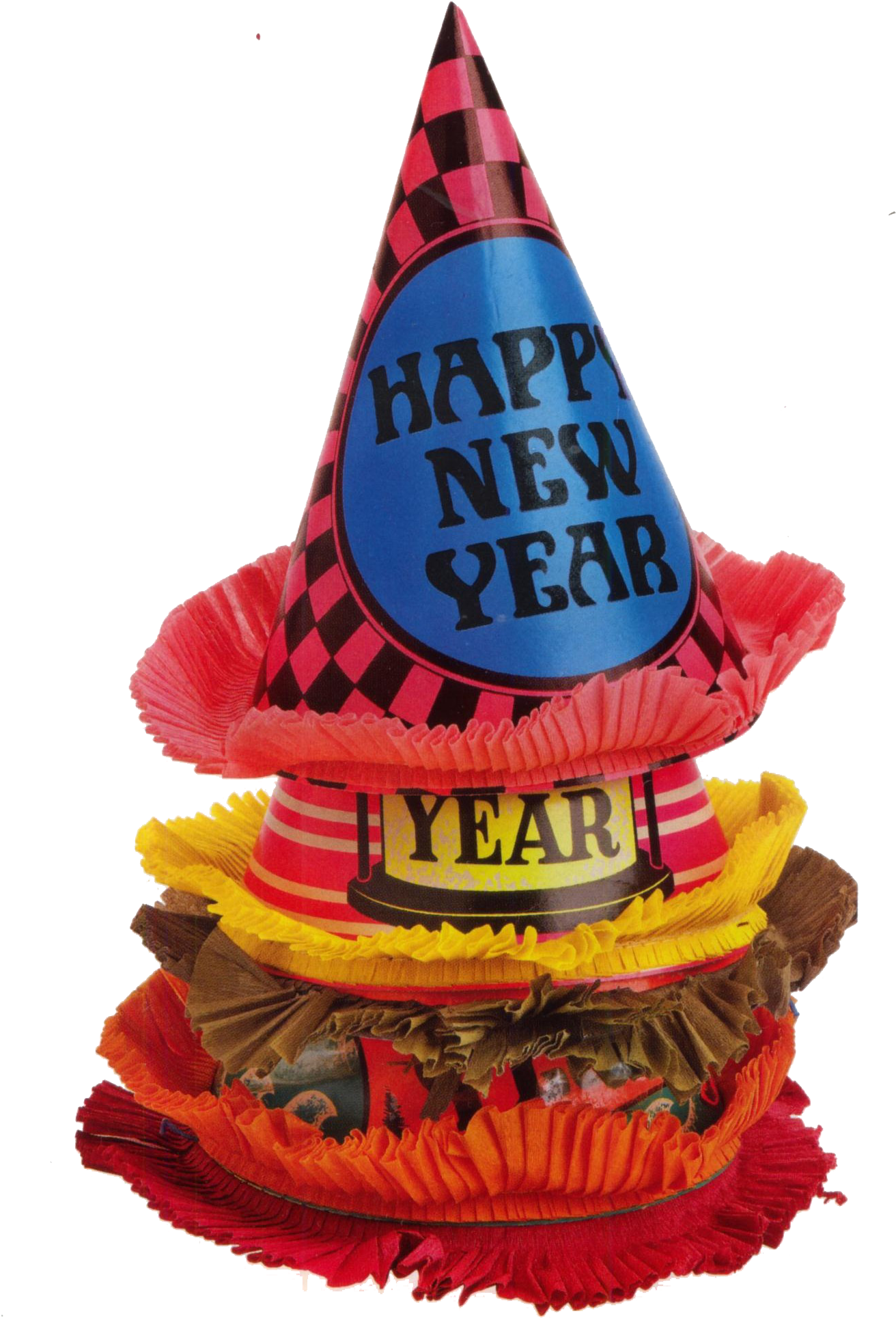 Transparent New Year Party Hat Clipart - Vintage Party Hat New Years - Png Download (1312x1929), Png Download